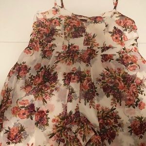 Toxike 1X romper with full length half skirt. Gorgeous florals